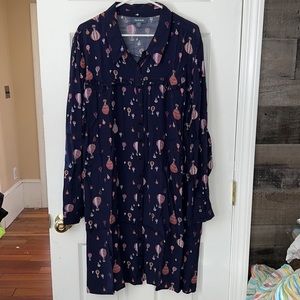 ModCloth Navy Hot Air Balloon Print Shirt Dress Size 4X